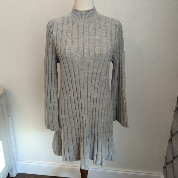Anthropologie Long-Sleeve A-Line Sweater Mini Dress - Picture 4 of 9
